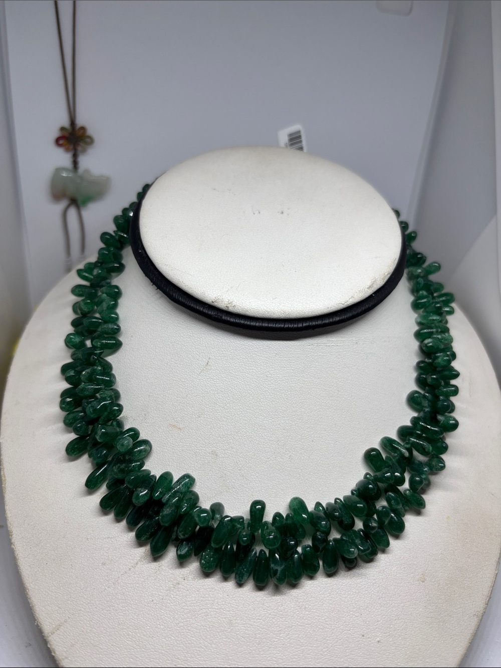 Genuine 8mm Briolette aventurine Beaded Necklace - Women Jewelry